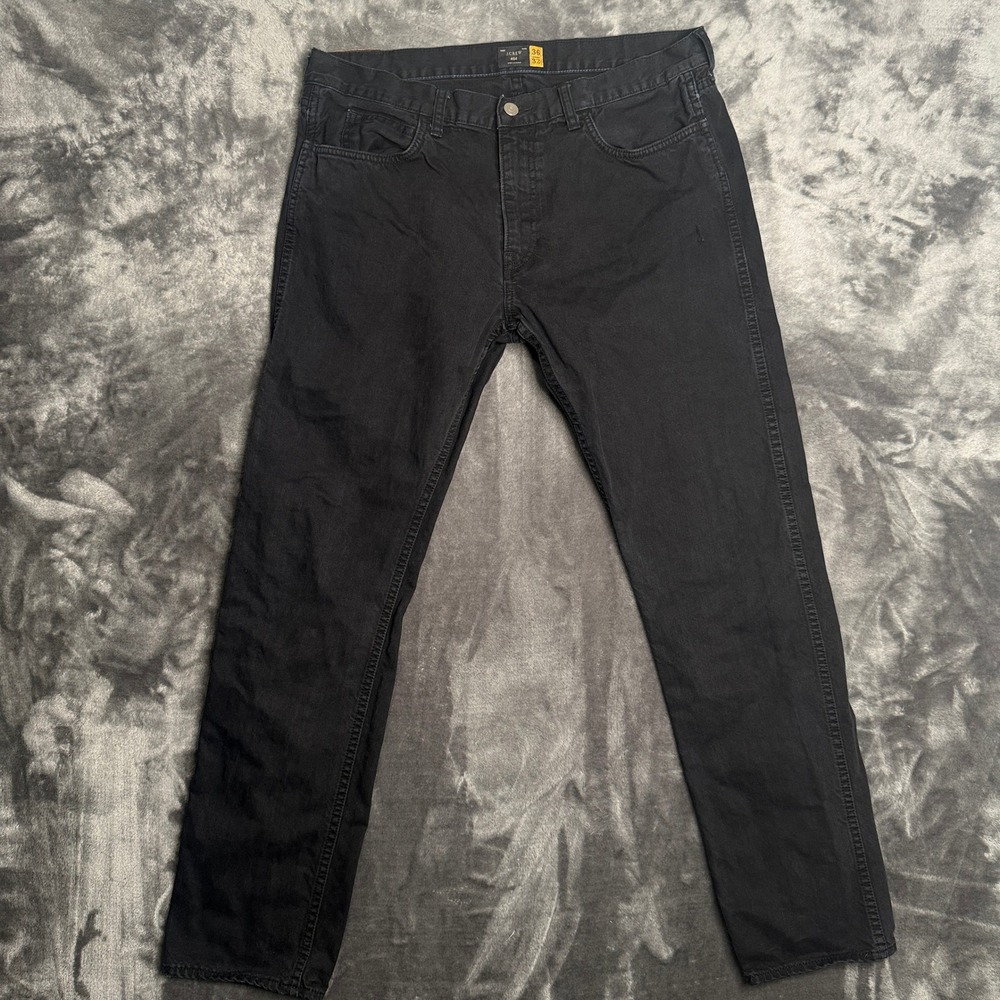 J.Crew 484 Slim Fit Black Pants Mens 36x32 Cotton Five Pocket Button Fly